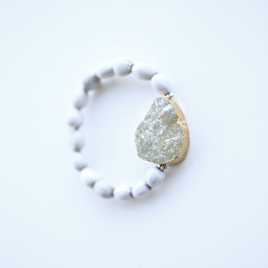 Green Crystal Quartz Chunk Blessing Beads