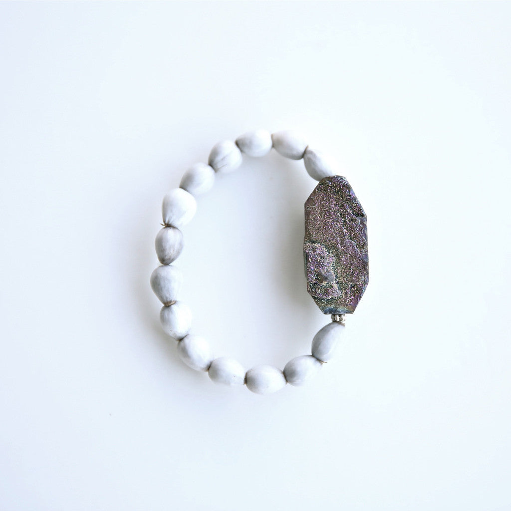 Indigo Druzy Blessing Beads