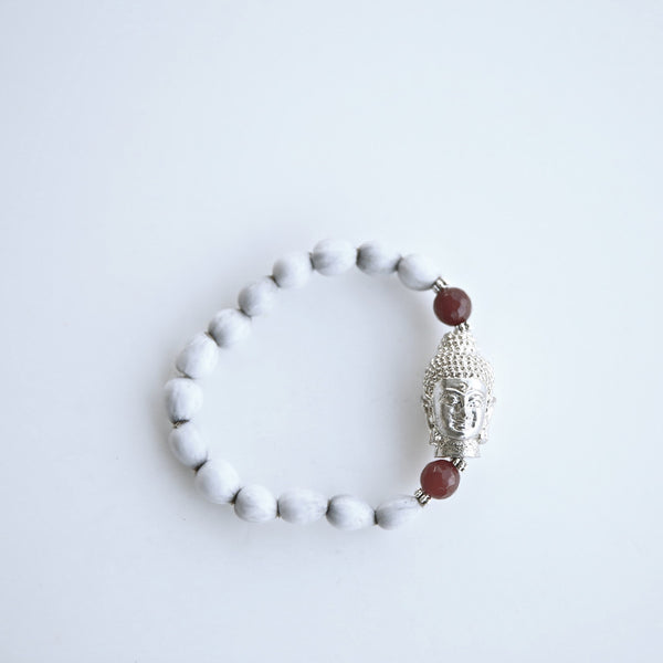 White Brass Buddha Blessing Beads